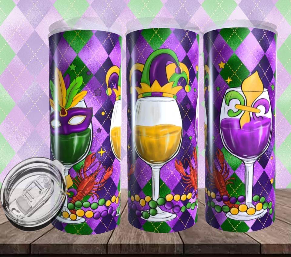 MARDI GRAS TUMBLER