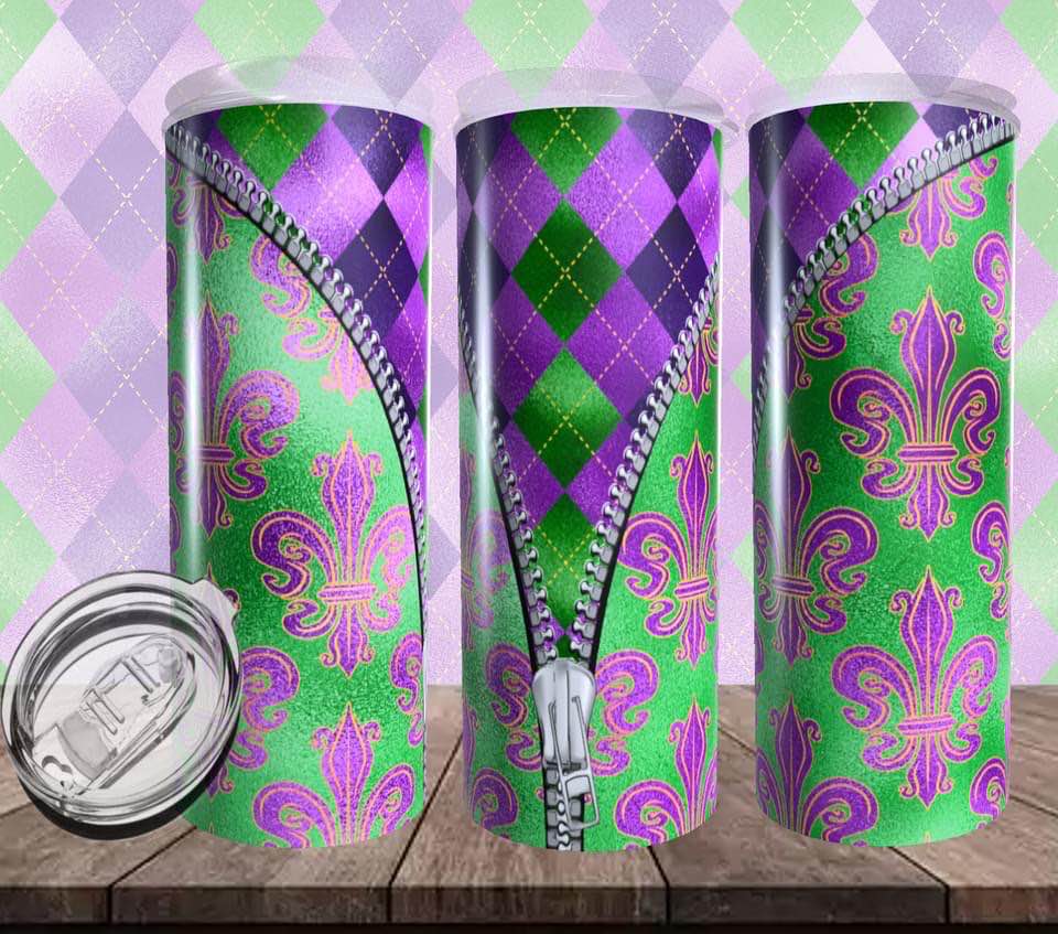 MARDI GRAS TUMBLER