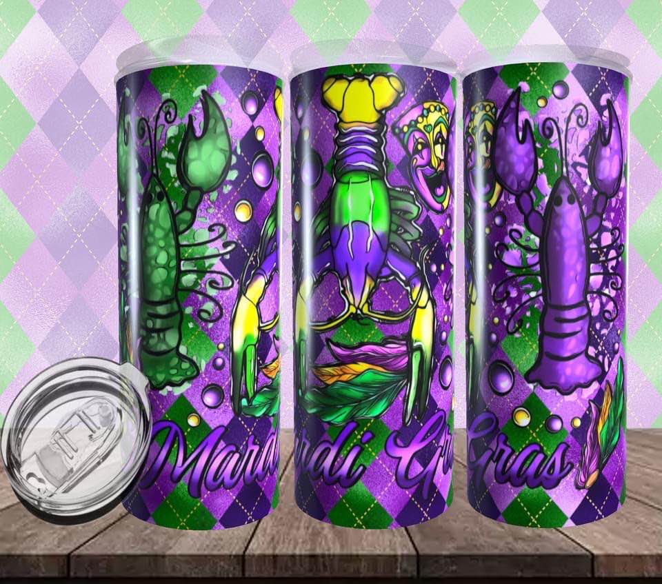 MARDI GRAS TUMBLER