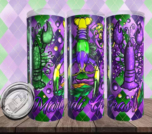MARDI GRAS TUMBLER