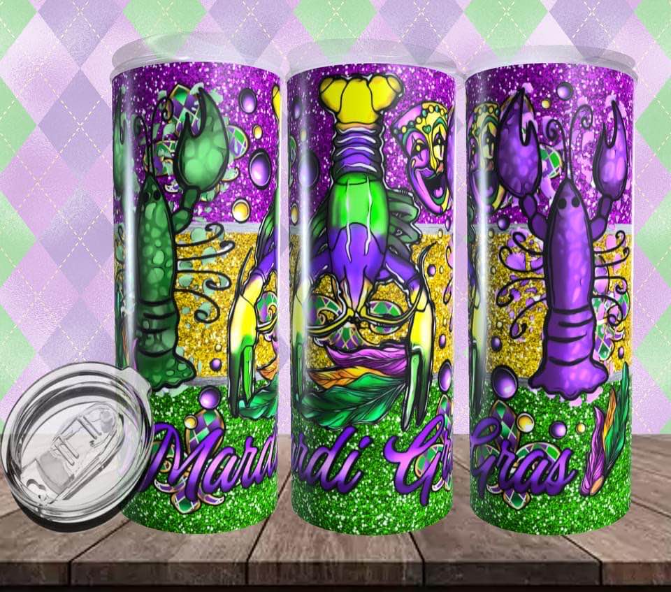 MARDI GRAS TUMBLER